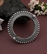 Silver color oxidised openable bracelet