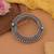 Silver color oxidised openable bracelet