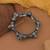 Silver color oxidised openable bracelet