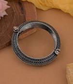 Silver color oxidised openable bracelet