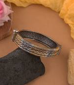 Gold & silver color two tone oxidised openable bracelet