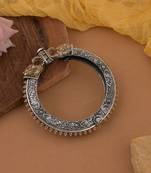 Gold & silver color two tone oxidised openable bracelet