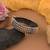 Gold & silver color two tone oxidised openable bracelet