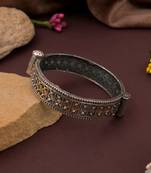 Gold & silver color two tone oxidised openable bracelet