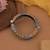 Gold & silver color two tone oxidised openable bracelet
