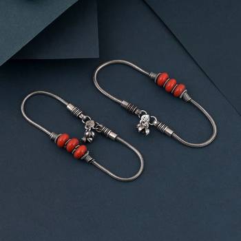 Red color oxidised anklet 2