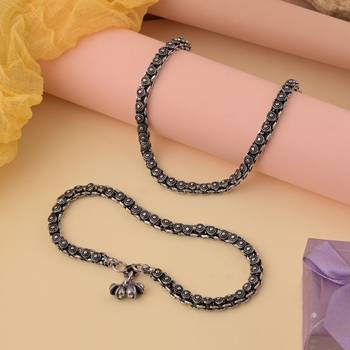 Silver color oxidised anklet 2
