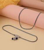 Silver color oxidised anklet