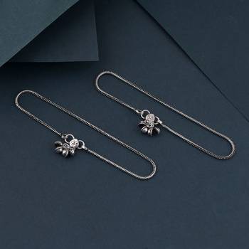 Silver color oxidised anklet 2