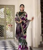 Lightweight Luxury Printed Polyester Viscose Chanderi Saree