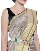 18k gold plated traditional ethnic kundan and stone studded adjustable pearl kamarband/belly chain