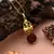 Gold color lord shiva damru rudraksha mala chain necklace