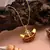 Gold color lord shiva trishul rudraksha mala chain necklace
