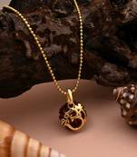 Gold color om rudraksha mala chain necklace