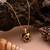 Gold color om rudraksha mala chain necklace