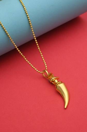 Gold color mala chain necklace