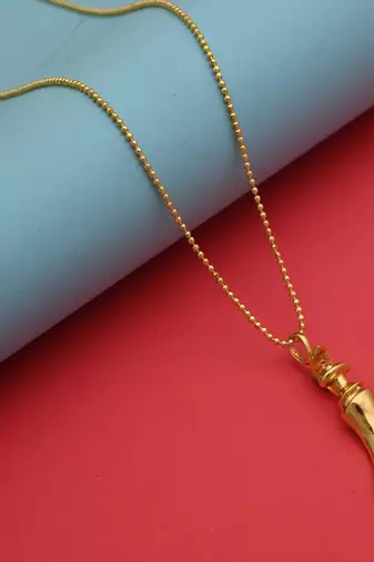 Gold color mala chain necklace