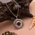 Silver color gayatri mantra rudraksha mala chain necklace