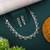 Silver color american diamond necklace set featuring graceful minimalist detailing