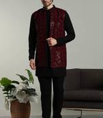 Men's stylish Indo-western Rayon coat kurta set
