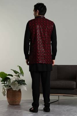 Men's stylish Indo-western Rayon coat kurta set 2