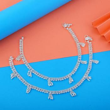Elegant silver color anklets designed for women        s traditional and daily wear jewelry 2