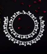Beautiful silver color anklets crafted with intricate artistic detailing for wedding functions
