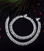 Stylish silver color anklets perfect for bridal wear, festivals, and ethnic outfits