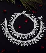 Gorgeous silver color anklets designed with premium handcrafted jewelry work for women