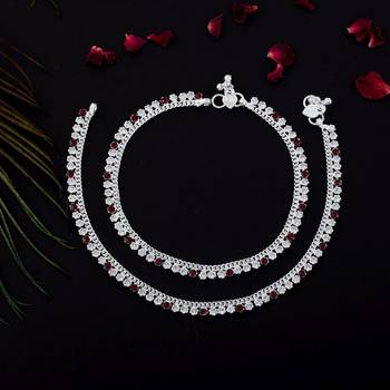 Attractive maroon color anklets crafted for daily wear, parties, and cultural celebrations 1