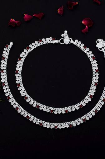 Attractive maroon color anklets crafted for daily wear, parties, and cultural celebrations
