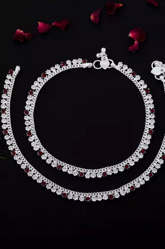 Attractive maroon color anklets crafted for daily wear, parties, and cultural celebrations