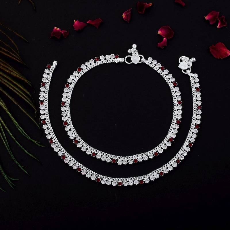 Attractive maroon color anklets crafted for daily wear, parties, and cultural celebrations