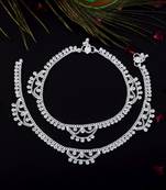 Royal silver color anklets perfect for weddings, engagements, and traditional festive occasions