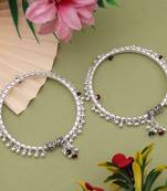 Exclusive maroon & green color oxidised anklet with antique ethnic rajputi jewellery design