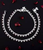 Stylish maroon color anklets crafted for womenâ€™s bridal, party, and festival jewelry needs