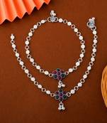 Beautiful maroon and green color oxidised anklet crafted for womenâ€™s ethnic fashion jewelry and outfits