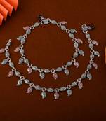 Stylish multi color oxidised anklet perfect for weddings, parties, and traditional cultural functions