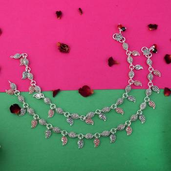 Stylish multi color oxidised anklet perfect for weddings, parties, and traditional cultural functions 2