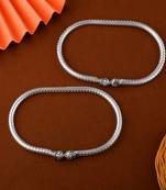 Gorgeous silver color oxidised anklet perfect for festivals, cultural celebrations, and traditional jewelry