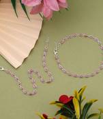 Beautiful pink color anklet with delicate beads perfect for party, wedding, and gifting