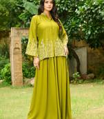 Women Heavy Embroidered Hand Work Kurta With Palazzo
