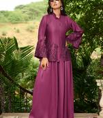 Women Heavy Embroidered Hand Work Kurta With Palazzo