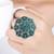 Silver oxidized green kundan work designer adjustable finger ring for women 