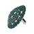 Silver oxidized kundan work designer adjustable finger ring for women 