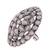 Silver oxidized kundan work designer adjustable finger ring for women 