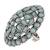 Navratri ethnic silver oxidized turquoise kundan work designer adjustable finger ring for women 