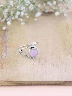 Stylish silver plated latest stylish fashion stone adjustable finger ring for women/girls  1