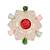 Rose gold plated special multicolor floral design diamond adjustable finger ring for women/girls 