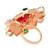 Rose gold plated special multicolor floral design diamond adjustable finger ring for women/girls 